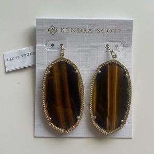 Vintage Kendra Scott Gold Tigers Eye Danielle Earrings